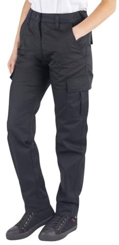 Lee Cooper LCLPNT241 aux femmes Facile d'entretien multi poche classique Cargo sécurité au travail Pantalons, Noir, 38 EU-32L