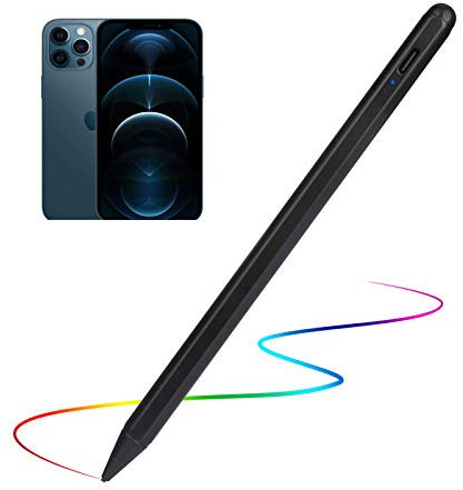 iPhone 12 Pro Max Stylus Pencil,Active Digital Pen Type C Recharge with 1.5mm Ultra Fine Tip Stylus Pens for iPhone 12 Pro Max Drawing/Notes,Black
