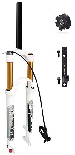 LvTu MTB Bicycle Front Fork 26 27.5 29 Inch Travel 140mm, Ultralight Air Mountain Bike Suspension Forks with 180mm Disc Brake Adapter (Color : Straight Remote lockout, Size : 26 inch)