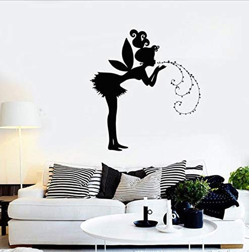Elf Mädchen Wandtattoos Märchen Märchen Märchen Romantische Dekoration Schlafzimmer Kind Mädchen Zimmer Kinderzimmer Magie Kreative Wandbild Selbstklebend 42X46 Cm