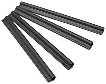 HaGa® Lot de 100 baguettes de finition pour bandes brise-vue en polyéthylène noir - Clips de fixation