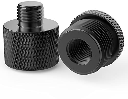 Donuts MikrofonständerAdapter, 38 Buchse auf 58 Zoll Außengewinde, Adapter für Mikrofonständerhalterung (58 auf 38 Adapter, 2 Stück (schwarz)) (MikrofonSchraubadapter 58 auf 38 schwarz 2