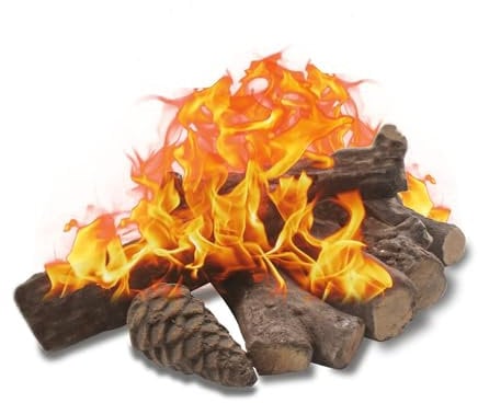 Legno ceramico per caminetti a bioetanolo, ceppi a gas, 10 pezzi per focolari, set di tronchi decorativi in ceramica per interni ed esterni, inserti a gas, ventilati, senza sfiato…