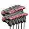 Golf Iron Head Covers, Golf Clubs Protection Set, 11pcs Thicken Eagle PU Leather Soft Black Embroideried Edging Closely Protector Right Handed Waterproof Durable Fit Most Clubs Wedge
