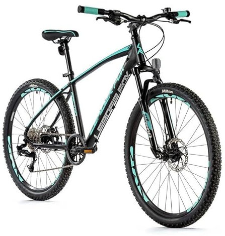 26 Zoll Alu MTB Leader Fox Factor 8 Gang Scheibenbremsen Rh 41 cm schwarz türkis