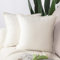 Madizz 2er Set Samt Dekorativ Zierkissenbezüge Luxus Stil Kissenbezug für Sofa für Schlafzimmer Weiß 50x50 cm Quadrat