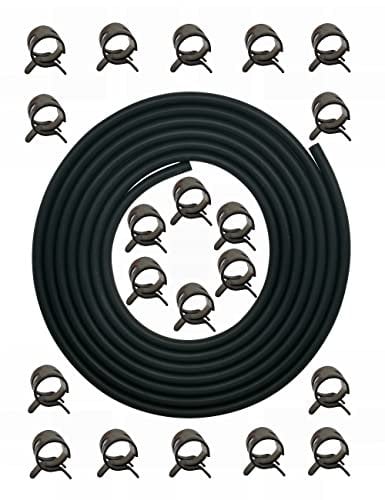 YAMAKATO 4mm 5/32 Inch ID Fuel Line Vacuum Hose 10 Feet for Echo Stihl Poulan Husqvarna Small Engines Chainsaw Weed Eater Wacker Leaf Blower String Trimmer Automotives w/ 20 Clamp Rubber