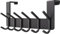 SAYONEYES Matte Black Over The Door Hooks - Heavy Duty Stainless Steel Door Hanger Holder with 6 Double Hooks for Hanging Coat Robe Hat Bag Towel Rack Bathroom, Bedroom – 1 Pack