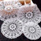 4 Stück Spitzendeckchen Spitze Untersetzer Runden Blumen-Form Matte Tischset Platzsets Tisch Vollhäkel Deckchen Cup Coasters für Esszimmer Küche Bankett Hochzeit Deko 40cm,Washio