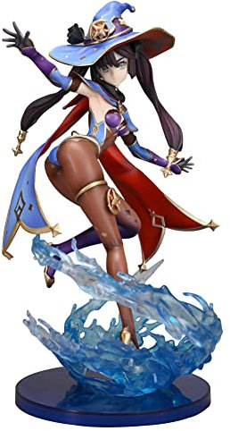 Jiumaocleu Mona Figur Modell Statue – 23 cm Anime Figur Mona Fighting Pose Skulptur Handgemachtes Sammlerstück Spielzeug Desktop Dekoration Geburtstagsgeschenk für Fans