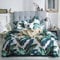 Luxury Leaves Duvet Cover King 3 Piece Tropical Floral Bedding Sets Cotton Green Leaf Pattern Comforter Cover Vintage Floral Palm Leaves Bedding Duvet Cover for Men Women King Bed Set
