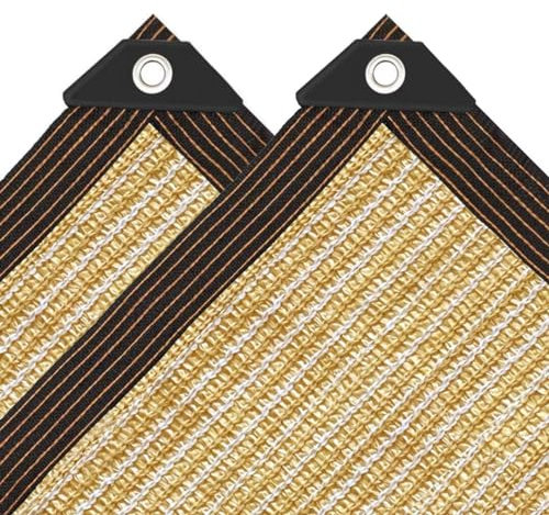 Filet d'ombrage rectangulaire - 1 x 2 m - Beige - avec œillets - Résistant aux UV - pour Protection des Plantes, Serre, Grange ou chenil