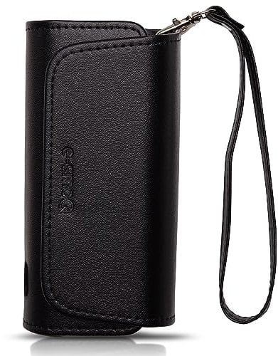 [20+ Farben] e-smoQ Tasche kompatibel mit IQOS ILUMA, Hochwertiges Etui für Starterset (schwarz)