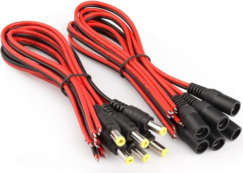 Comforty 5 Paare DC Mount Adapter Set, DC Hohlstecker DC Power Jack Socket 5,5 X 2,1 mm für Audio/Video/Handy/Überwachungskameras