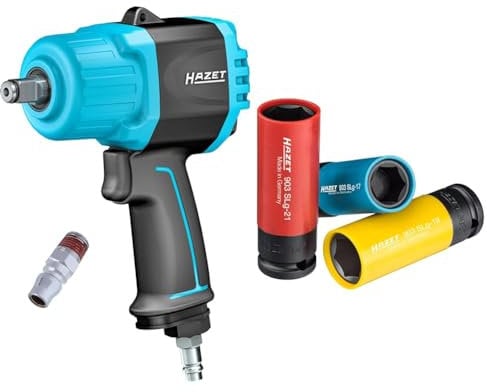 Hazet Schlagschrauber 9012TT | Max. Lösemoment 2200 Nm & Steckschlüssel-Satz 903SPC/3 | 12,5 mm Vierkantantrieb (1/2 Zoll)