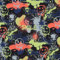 VmG-Store Jersey Stoffe Meterware zum Nähen Baumwolljersey Nähstoff Kinderstoff 140 cm breit III (Graffiti Neon Indigo Melange Jb039)