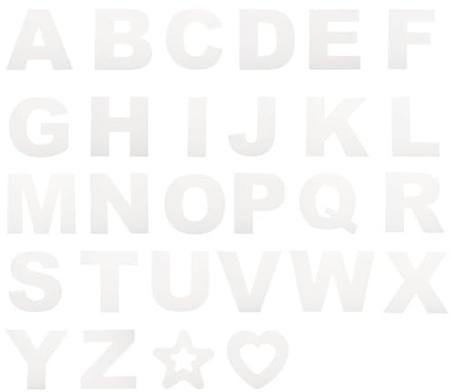 QUARKZMAN 4 Zoll große Buchstaben-Schablonen, Alphabet-Schablonen, Stern-Schablone und Herz-Schablone für Stoff, Wandkunst, Papier und Heimdekoration