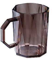 PWSHZ Jarras de Cerveza Taza de café de plástico y Taza de plástico Reutilizable con asa for Regalos de Amigos, café, Leche, microondas, Apto for lavavajillas Copas de Cerveza (Color : Brown)