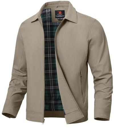 donhobo Jacke Herren Dünne Leicht Übergangsjacke Sommer Herbst Bomber Outdoorjacke Männer Bomberjacke Arbeitsjacke Übergang Frühlingsjacke, Khaki, XL