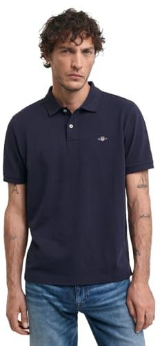 GANT Men's REG EMB Archive Shield Polo Shirt, Evening Blue, XL