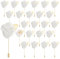 QUARKZMAN 24Pcs Épinglette Boutonnière en Fleur de Rose Blanche Pure Boutonnières de Fleurs Broches de Poche pour Cérémonie de Mariage Anniversaire Bal de Promo Soirée Formelle