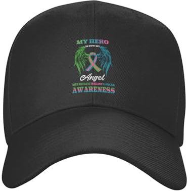 Damen Herren Trucker Kappe Bewusstsein Für Metastasierten Brustkrebs Durch Angel Basecap Verstellbar Baseballkappe Vintage Visier Hut Für Laufen Reisen Golf