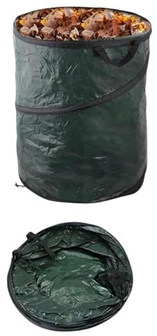 MantraRaj Large 120L Heavy Duty Strong Pop Up Garden Waste Refuse Rubbish Bag with Handles Extra Large Reusable Garden Waste Sack Grass Leaf Soil Compost Bin Bags Sacks