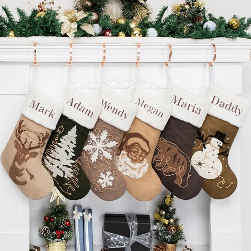 Beyond Your Thoughts Personalisiert Weihnachtsstrumpf, Benutzerdefinierte Fleisch Nikolausstrumpf Kamin mit Namen, 1 Stück Großer Christmas Stocking