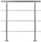 Garde-corps 80cm avec main courante, en acier inoxydable 201, pour intérieur et extérieur, garde-corps avec 3 traverses