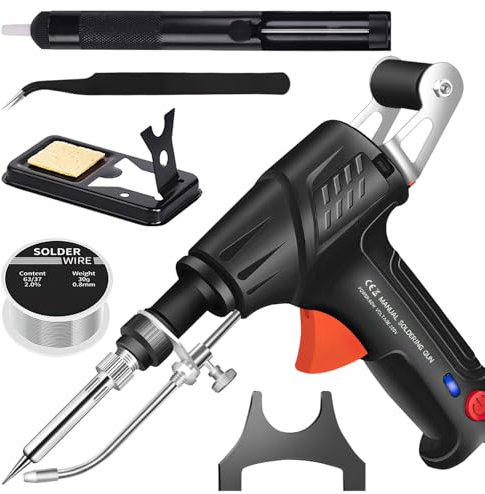 Pistolet à souder manuel 60 W, outils de soudage industriels chauffants internes, kit de fer à souder multifonction portable, fer à souder à chauffage rapide, appareil 3 en 1 pour dérouiller, couper