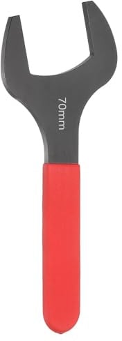 sourcing map Einzelner Maulschlüssel 70mm Metrisch 15 Grad Versatz-Winkel U-förmiger offener Maulschlüssel kleiner Flachkopf brünierter Schlüssel mit rotem Schaft für Autoreparatur Möbelmontage
