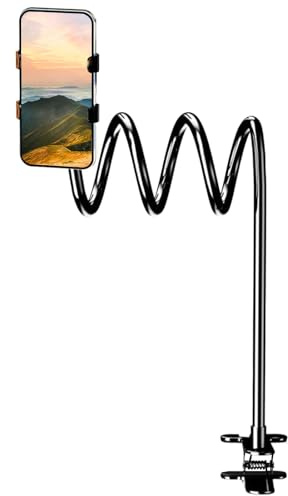 manhegari Supporto per telefono per letto | Supporto a braccio lungo e flessibile | Supporto per telefono a clip, per tablet registrazione video scrivania da parete divano poltrona reclinabile