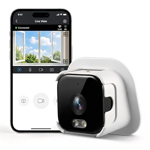 Elprico Window Camera, 2K Indoor Window Security Camera with AI Anti Glare 2.4GHz 5GHz Dual Band WiFi, for Home Looking Outside Through Glass