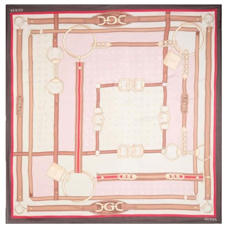 GUESS sciarpa Carrie Logo Kefiah Max 130X130 Rose Logo rosa antico
