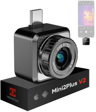 HIKMICRO Termocamera Mini2Plus V2, iOS/Android, IR 256x192, Senza Accessori | Risoluzione IR, 512 × 384 SuperIR, obiettivo a messa a fuoco regolabile, supporta i più recenti modelli di iPhone
