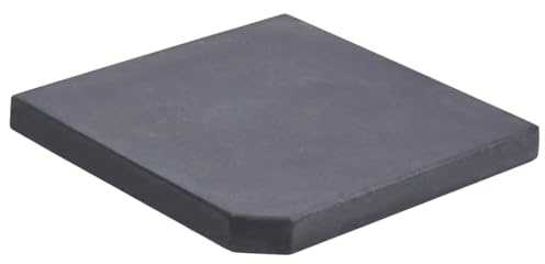 Favemtsl Plaque de lestage de parasol noire en granit – Poids carré de 25 kg pour parasol déporté et parasol de marché – Pied robuste pour protection contre le vent sur terrasse et jardin