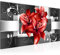 Runa Art Wandbild Blumen Lilien 1 Teilig 100 x 40 cm Modern Bild auf Vlies Leinwand Abstrakt Wohnzimmer Rot 008612c