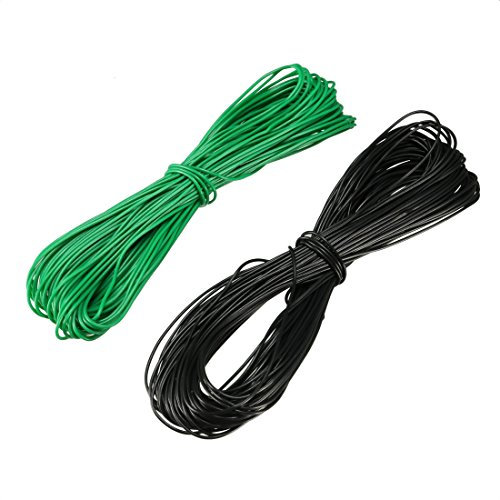 sourcing map 2 Stück Wickeldraht Verzinnter Kupferdraht P/N 30 AWG 10M Länge Schwarz Grün