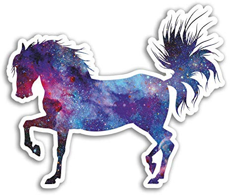 2 x 10cm Space Horse Vinyl Stickers - Pony Galaxy Sticker Laptop Luggage #18323 (10cm Wide)