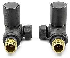 Reina Crova Corner Steel Radiator & Towel Rail Valve Anthracite