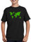 Sheldon T-shirt pour enfant Motif carte du monde - Noir - 98 cm-104 cm