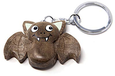Schlüsselanhänger aus Holz - Fledermaus