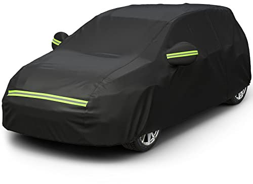 Favoto Cubierta de Coche Impermeable, Funda de Coche Exterior Algodón con Cremallera para Hatchback Anti-UV Transpirable Resistente al Polvo Lluvia Rasguño Nieve Sol al Aire Libre 400x165x155cm