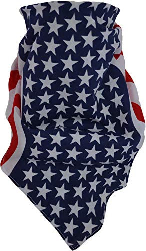 normani 3 × Rocker & Biker Bandana Cap Kopftuch Halstuch in vielen Ausführungen Farbe Stars-and-Stripes