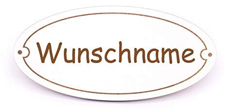 Schild Türschild Oval - Namensschild Wunschname Mädchen - selbstklebend 15x7cm