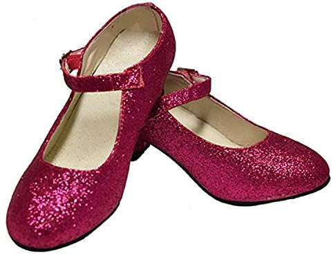 Costumizate - Scarpe da ballerina e fenicotteri con diverse taglie, da bambina a donna, colore fucsia con glitter Rosa Size: 38 EU