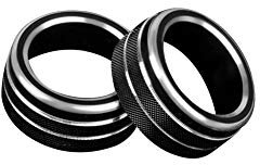 iSpchen 2 Stück Knopfabdeckung Mittelkonsole Auto Innenraum Klimaanlage Knopf Abdeckung Dekorative Ring Aluminiumlegierung Knopf Dekoration Aufkleber Für 2019-2021