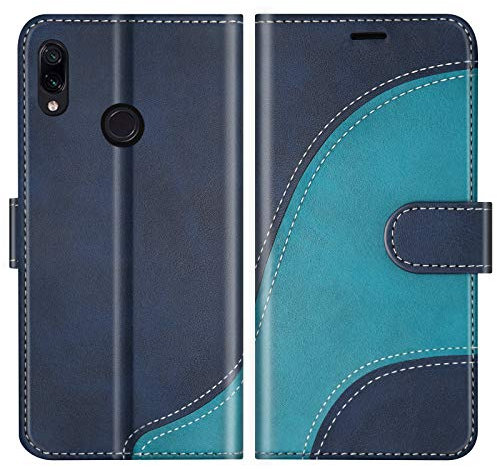 BoxTii Cover per Xiaomi Redmi Note 7 / Redmi Note 7 PRO, Custodia in PU Pelle Portafoglio per Xiaomi Redmi Note 7 / Redmi Note 7 PRO, Magnetica Cover a Libro con Slot per Schede, Blu
