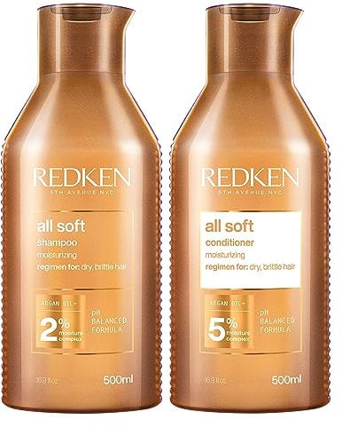 REDKEN für trockenes und sprödes Haar, All Soft Shampoo und Conditioner Doppelpack 2x 500ml - Vorteilsgröße