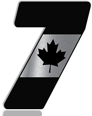 Biomar Labs® 1 x Vinyl Decal Canada National Flag Sticker Canadian Maple Leaf Silver Auto Moto Motocross Motosport Start Racing Number 7 Rally Race Car Bike Motorcycle Tuning N 277